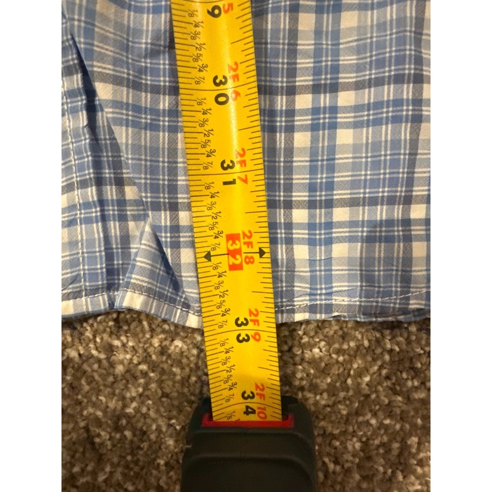 Vineyard Vines Harbor Shirt XXL Blue Plaid Fishing Vented Performance - Picture 11 of 11